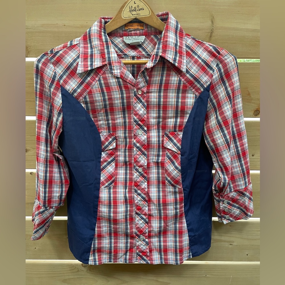 Pre loved western button up size S (vintage, reworked)